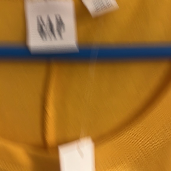 GAP gold yellow midi dress with ruffle sleeve and scoop neck - Picture 3 of 6